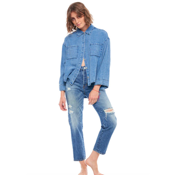 2/$30 FREE PEOPLE Sandrine Rose Straight Leg Jeans Size 25 Blue Indigo New $198 - Picture 1 of 6